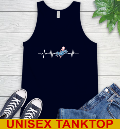 Los Angeles Dodgers MLB Baseball Heart Beat Shirt Tank Top 2