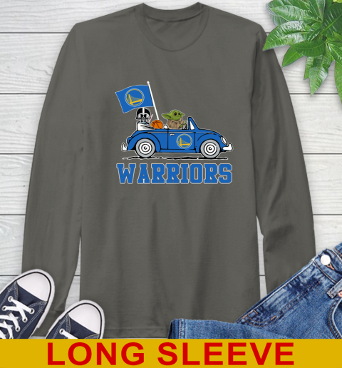 NBA Basketball Golden State Warriors Darth Vader Baby Yoda Driving Star Wars Shirt Long Sleeve T-Shirt 8