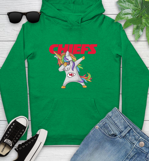 Kansas City Chiefs NFL Football Funny Unicorn Dabbing Sports Youth Hoodie 7