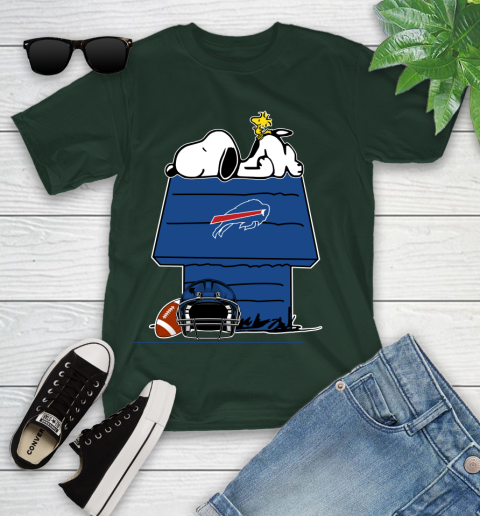 Buffalo Bills NFL Football Snoopy Woodstock The Peanuts Movie Youth T-Shirt 5