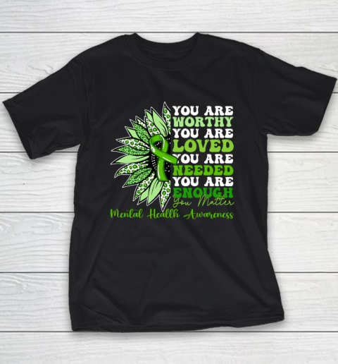 Motivational Support Warrior Mental Health Awareness Gifts Youth T-Shirt