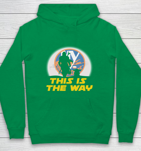 New York Islanders NHL Ice Hockey Star Wars Yoda And Mandalorian This Is The Way Youth Hoodie 4