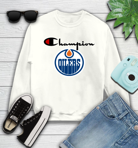 NHL Hockey Edmonton Oilers Champion Shirt Youth Sweatshirt