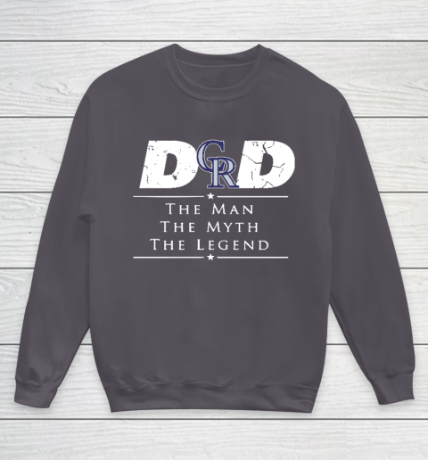Colorado Rockies MLB Baseball Dad The Man The Myth The Legend Youth Sweatshirt 5