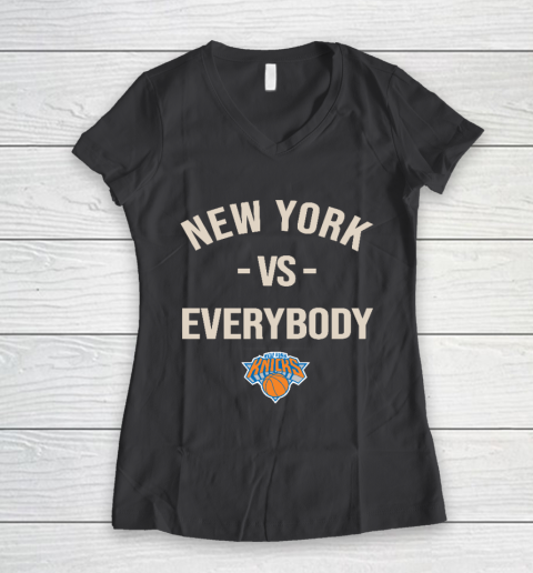 New York Knicks Vs Everybody Women's V-Neck T-Shirt 6