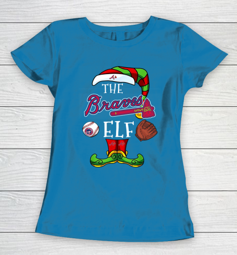 Atlanta Braves Christmas ELF Funny MLB Women's T-Shirt 6