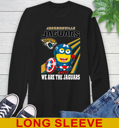 NFL Football Jacksonville Jaguars Captain America Marvel Avengers Minion Shirt Long Sleeve T-Shirt
