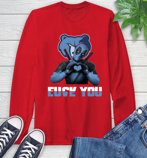 NBA Memphis Grizzlies Deadpool Love You Fuck You Basketball Sports Long Sleeve T-Shirt 11