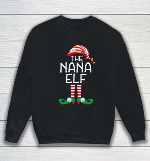 The Nana Elf Family Matching Group Christmas Gift Grandma Sweatshirt