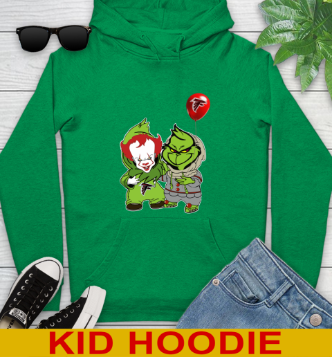 Atlanta Falcons Baby Pennywise Grinch Christmas NFL Football Youth Hoodie 8