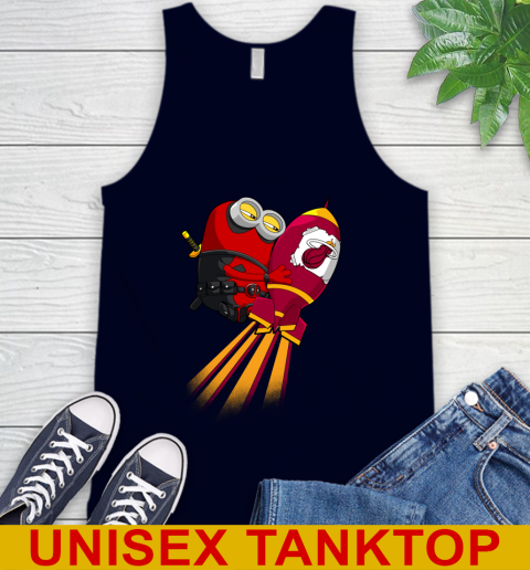 NBA Basketball Miami Heat Deadpool Minion Marvel Shirt Tank Top - Image 3
