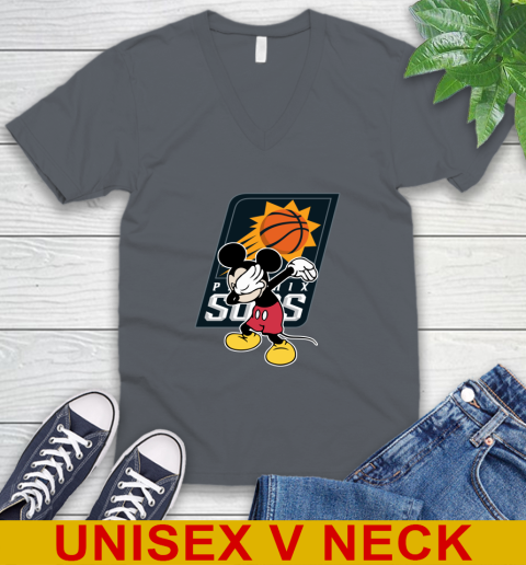 Phoenix Suns NBA Basketball Dabbing Mickey Disney Sports V-Neck T-Shirt 5