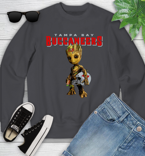 Tampa Bay Buccaneers NFL Football Groot Marvel Guardians Of The Galaxy Youth Sweatshirt 6