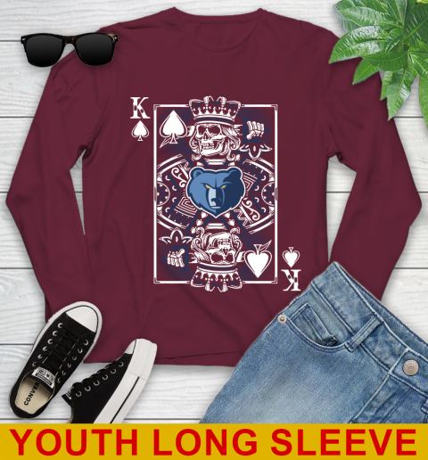 Memphis Grizzlies NBA Basketball The King Of Spades Death Cards Shirt Youth Long Sleeve 6