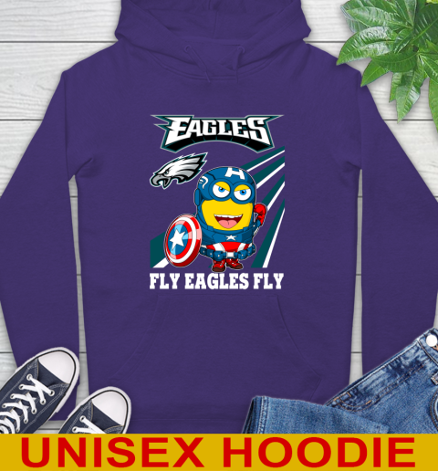 NFL Football Philadelphia Eagles Captain America Marvel Avengers Minion Shirt Hoodie 5