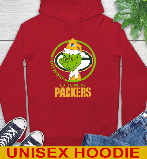 Green Bay Packers NFL Christmas Grinch I Hate People But I Love My Favorite Football Team Hoodie 10