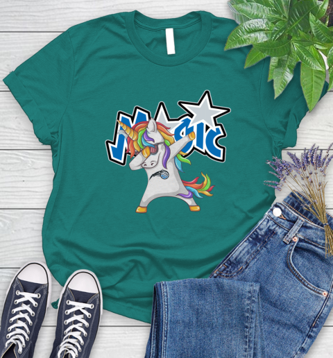 Orlando Magic NBA Basketball Funny Unicorn Dabbing Sports Women's T-Shirt 12