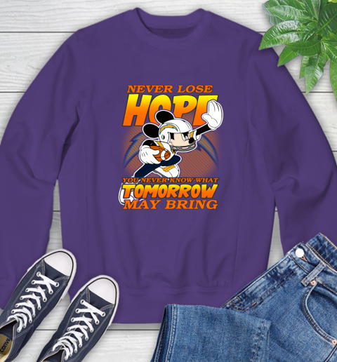 Los Angeles Chargers NFL Football Mickey Disney Never Lose Hope Sweatshirt 4