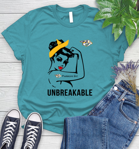 NHL Nashville Predators Girl Unbreakable Hockey Sports Women's T-Shirt 11