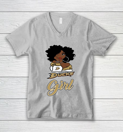 Anaheim Ducks Girl NHL V-Neck T-Shirt 4