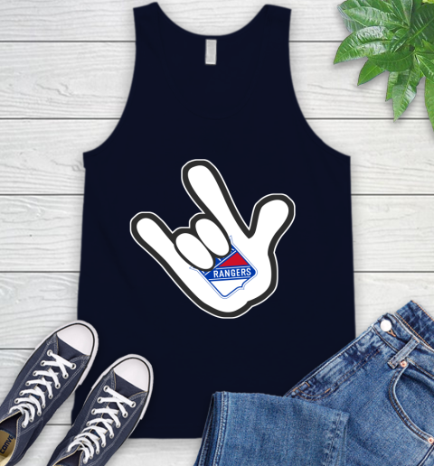 New York Rangers NHL Hockey Mickey Rock Hand Disney Tank Top 3