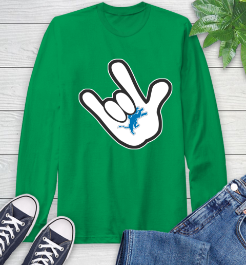 Detroit Lions NFL Football Mickey Rock Hand Disney Long Sleeve T-Shirt 7