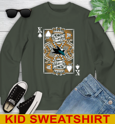 San Jose Sharks NHL Hockey The King Of Spades Death Cards Shirt Youth Sweatshirt 8