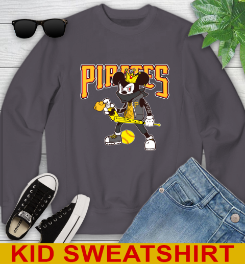 Pittsburgh Pirates MLB Baseball Mickey Peace Sign Sports Youth Sweatshirt 6
