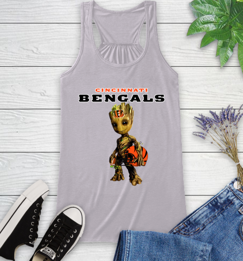 Cincinnati Bengals NFL Football Groot Marvel Guardians Of The Galaxy Racerback Tank 5