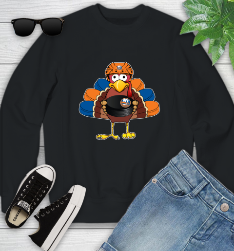 New York Islanders Turkey Thanksgiving Day Youth Sweatshirt 2