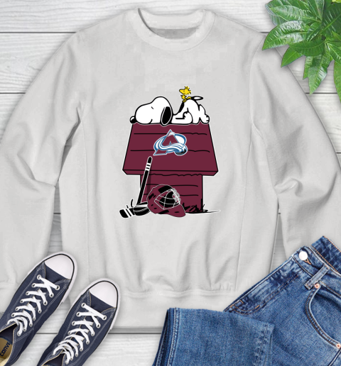 Colorado Avalanche NHL Hockey Snoopy Woodstock The Peanuts Movie Sweatshirt