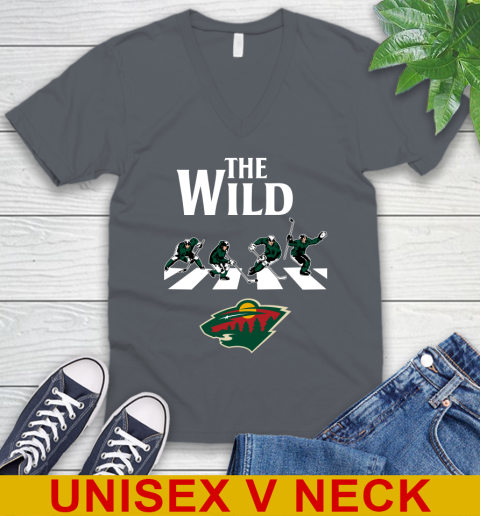 NHL Hockey Minnesota Wild The Beatles Rock Band Shirt V-Neck T-Shirt 4