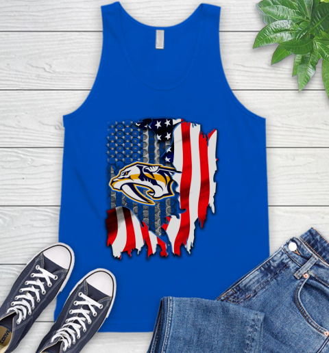 Nashville Predators NHL Hockey American Flag Tank Top 4