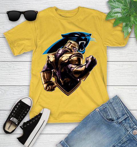 NFL Thanos Avengers Endgame Football Sports Carolina Panthers Youth T-Shirt 8