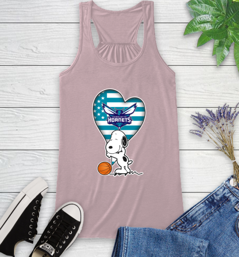 Charlotte Hornets NBA Basketball The Peanuts Movie Adorable Snoopy Racerback Tank 11