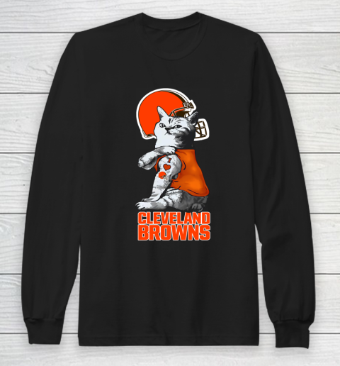 NFL Football My Cat Loves Cleveland Browns Long Sleeve T-Shirt