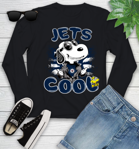 NHL Hockey Winnipeg Jets Cool Snoopy Shirt Youth Long Sleeve
