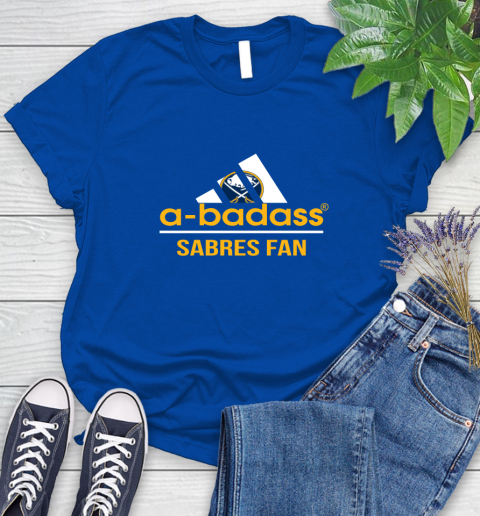 NHL A Badass Buffalo Sabres Fan Adidas Hockey Sports Women's T-Shirt 12