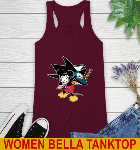 San Jose Sharks NHL Hockey Dabbing Mickey Disney Sports Racerback Tank 3