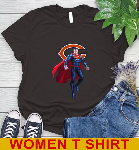 NFL Superman DC Sports Football Chicago Bears Women's T-Shirt 8