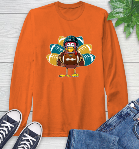 Jacksonville Jaguars Turkey Thanksgiving Day Long Sleeve T-Shirt 5