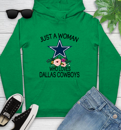 NFL Just A Woman Who Loves Dallas Cowboys Football Sports Youth Hoodie 5