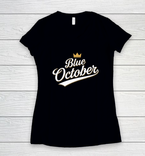 Kansas City Blue October 2024 Women's V-Neck T-Shirt