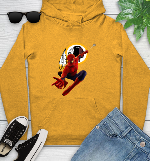 NFL Spider Man Avengers Endgame Football Washington Redskins Youth Hoodie 3