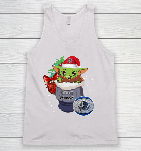 Dallas Mavericks Christmas Baby Yoda Star Wars Funny Happy NBA Tank Top 2