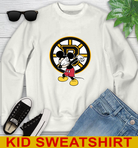 Boston Bruins NHL Hockey Dabbing Mickey Disney Sports Youth Sweatshirt