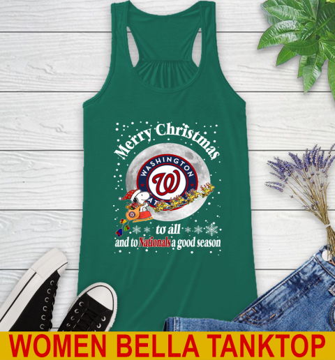 Washington Nationals Merry Christmas To All And To Nationals A Good Season MLB Baseball Sports Racerback Tank - Image 6