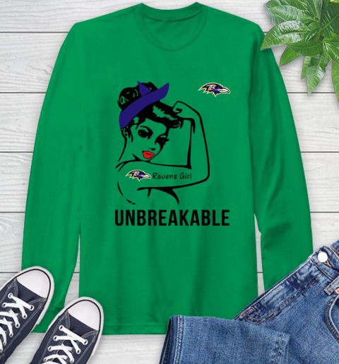 NFL Baltimore Ravens Girl Unbreakable Football Sports Long Sleeve T-Shirt 5