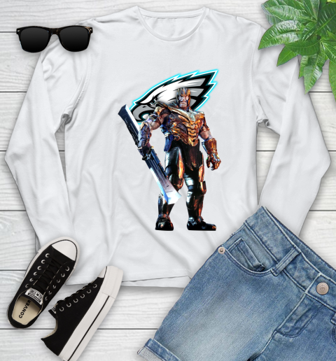 NFL Thanos Gauntlet Avengers Endgame Football Philadelphia Eagles Youth Long Sleeve