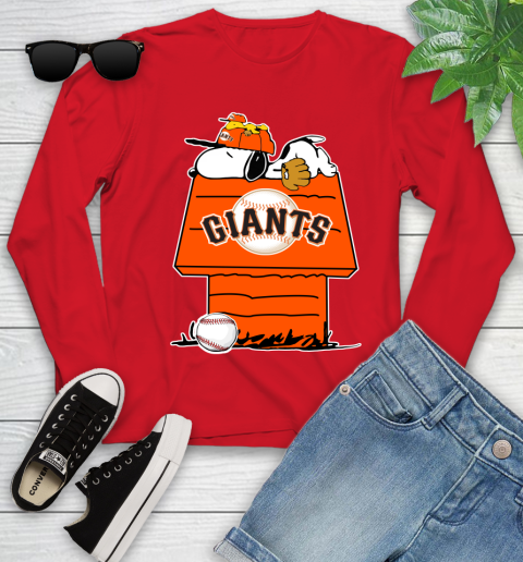 MLB San Francisco Giants Snoopy Woodstock The Peanuts Movie Baseball T Shirt_000 Youth Long Sleeve 11
